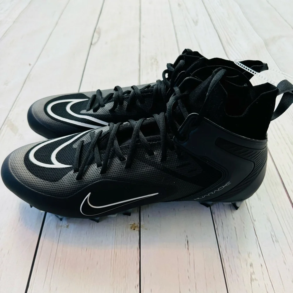 Nike Alpha Huarache 8 Elite Lacrosse Shoes Black Grey Silver CW4440-011 Men's 13